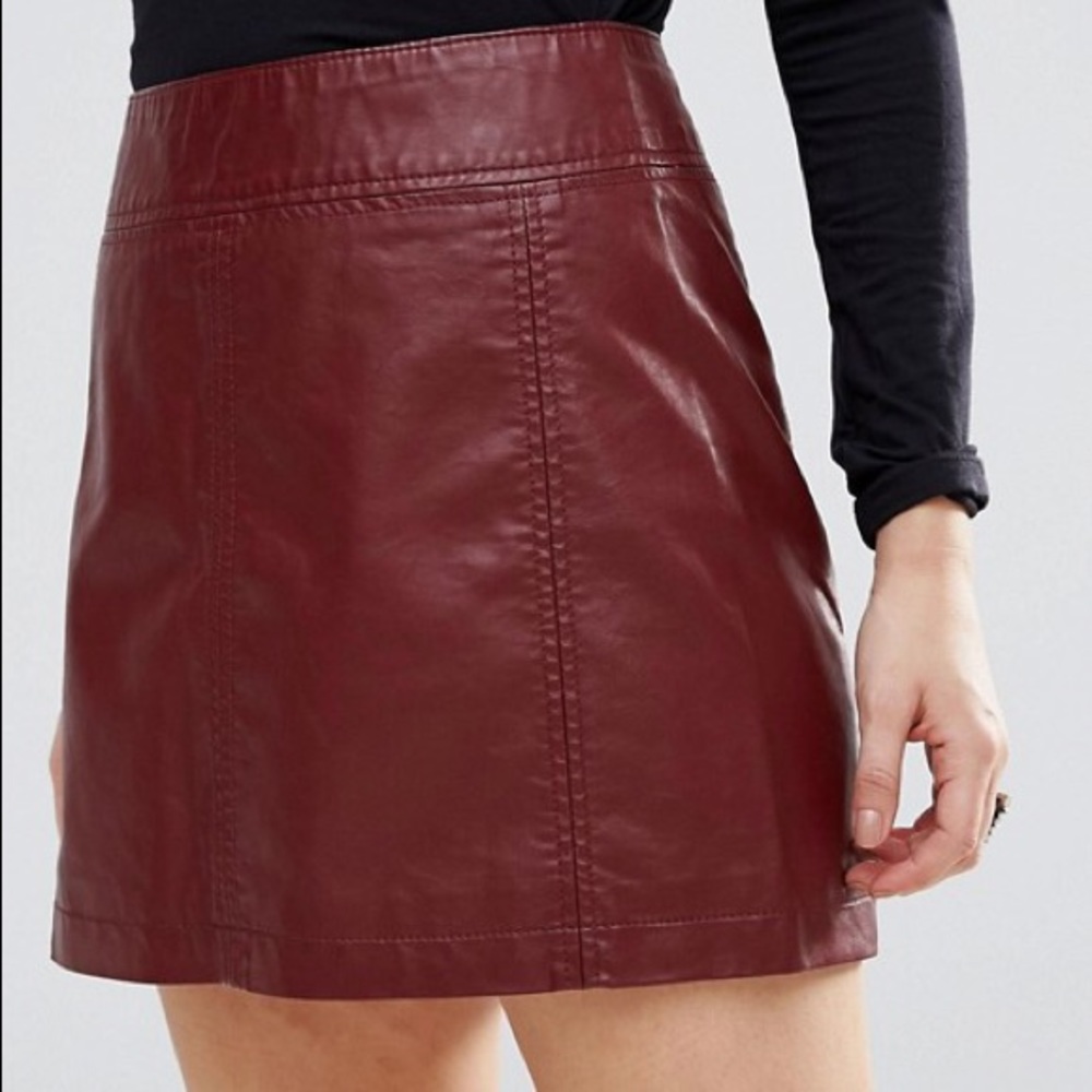 Free People Vegan Leather Skirt